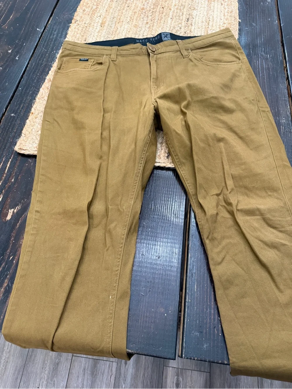 Marc Ecko Men's Olive-Tan Slim Chinos